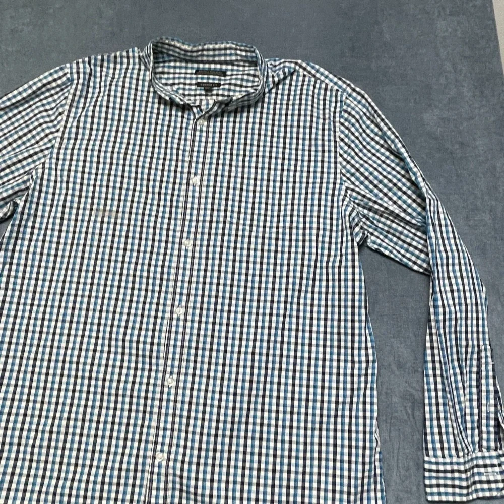 Banana Republic Pinpoint Oxford Shirt Mens 2XL Multicolor Plaid Cotton Stretch